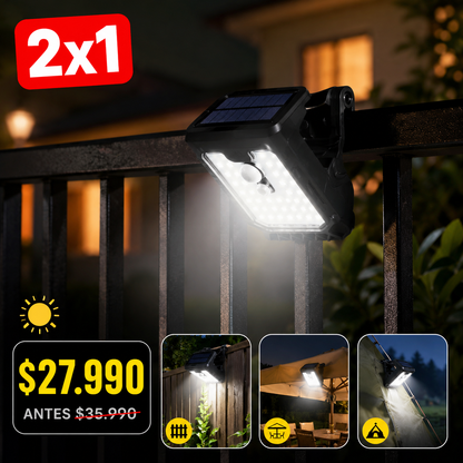 SolarClip™ 2X1 | Lámpara LED Solar con Sensor de Movimiento